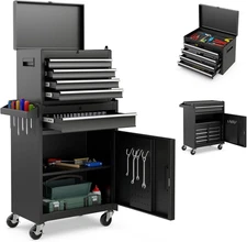 Goplus Tool Chest, 5 Drawers Rolling Tool Cabinet with Detachable Top Toolbox, U