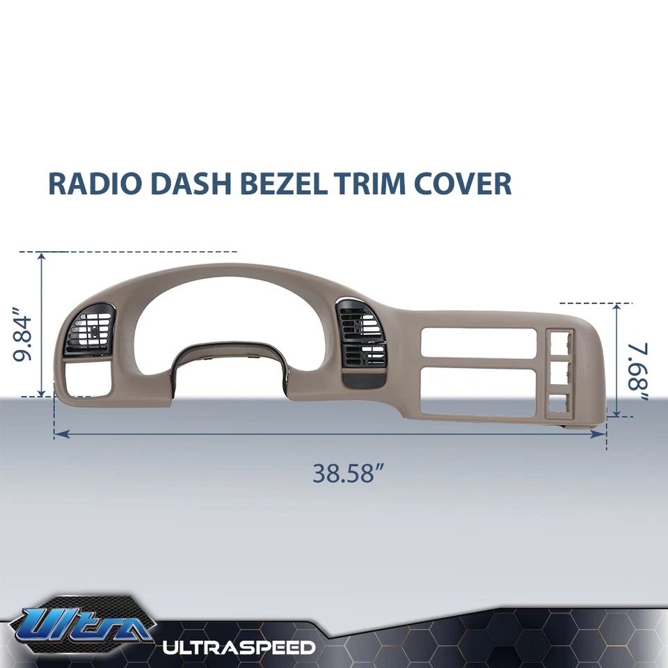 Panel de ventilación de bisel de borde de radio de tablero apto para Chevy Astro GMC Sarfari 95-2005 Foto 2 de 4