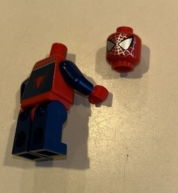 Lego Minifigure Spider-Man Silver Webbing / Dark Blue - 4854