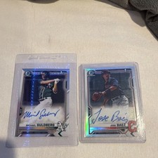 Topps Bowman Chrome 2022 Michael Guldberg & Jose Baez Autograph Rookie Cards - 2