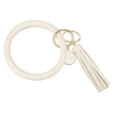 Wristlet Keychain, Tassel Bracelet Wristlet Key Chain Beige 