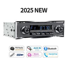 Autoradio 1 Din Lettore MP3 Auto Classico Retro Audio Stereo Supporto FM AUX EQ USB 
