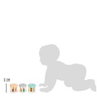 Small Foot 11712 Babyrassel Pastell, Holzrassel Im 3Er-Set FüR Babys