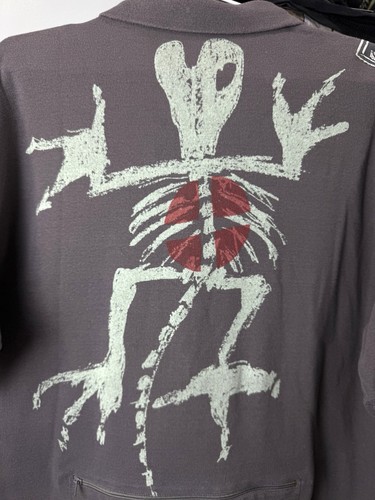 Vintage Skeleton Surf Style Big Print T Shirt Stussy Hype Gray M Size - Picture 8 of 9