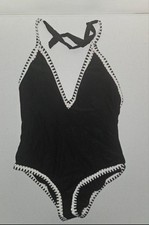 Women One Piece Swimsuit V Neck Size L