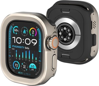 2 in 1 Metal Rugged Case for Apple Watch Ultra 49mm Shockproof Bumper Protection