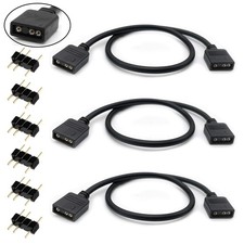 Jstincal 3-Pack ARGB Extension Cable, 5V 3-Pin Addressable Cable
