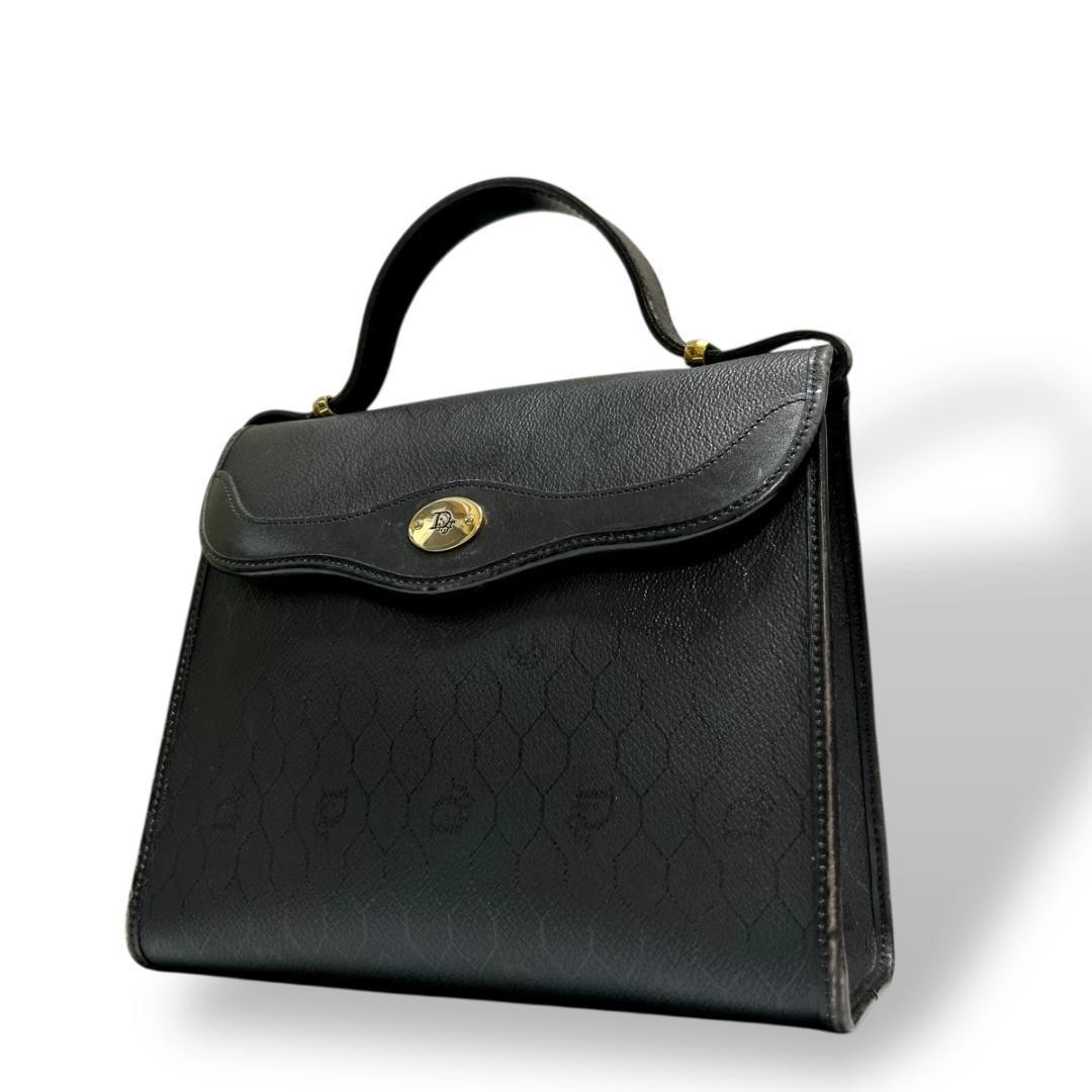 Christian Dior Mini Tote Handbag Black Vintage Women's From Japan Authentic