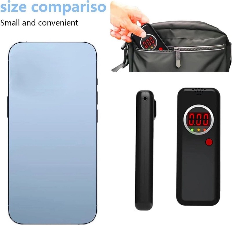 Breathalyzer Alcohol Tester – Professional -  with 9 Mouthpieces and Case