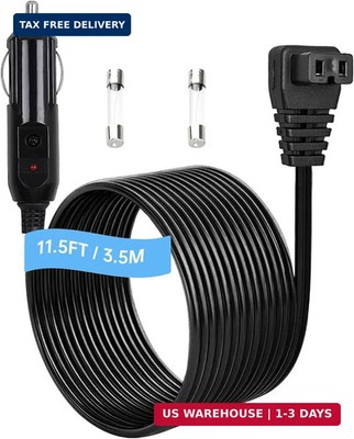 12V/24V Car Refrigerator Power Cord 11.5FT, Cigarette Lighter Plug for Alpicool,
