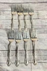 International Sterling Wild Rose .925 Set of 8 Salad Forks Sterling Silver