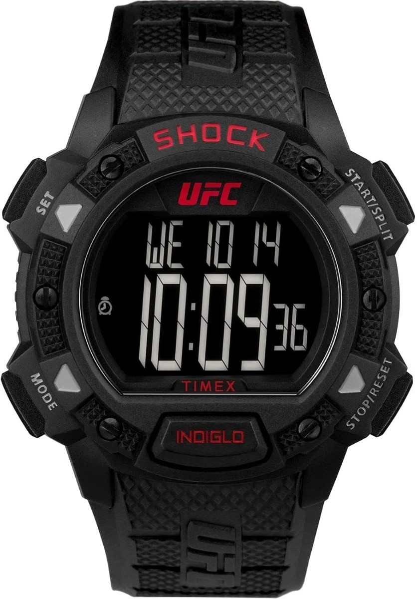 New Mens Timex Official UFC Core Shock Digital Chrono Alarm 100m Indiglo Watch