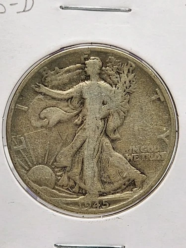 1945-D Walking Liberty Half Dollar Raw Fine