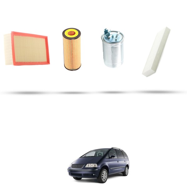 Hoffcar Wartungsset - 4 Filter FüR VW Sharan I (7M) 1.9 TDI 85 Kw Ab 2000-image