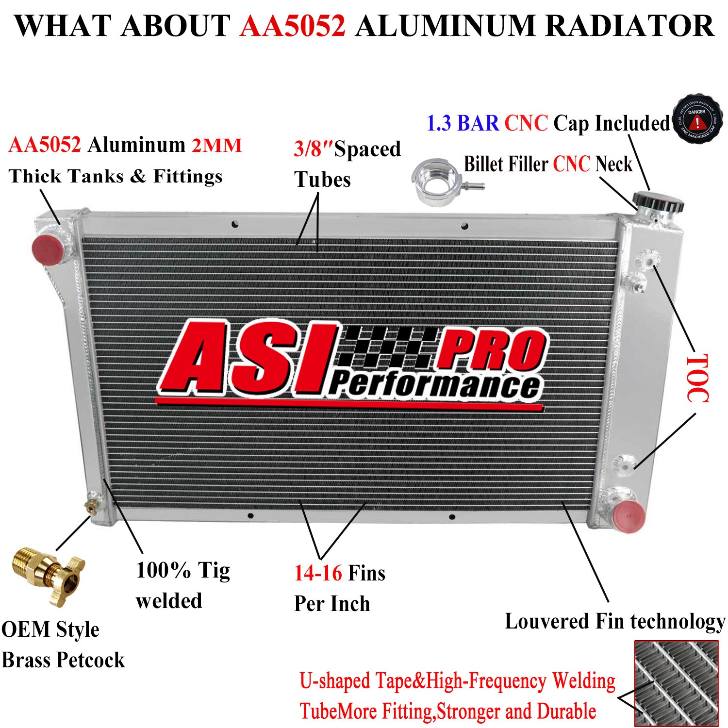 4-Row Aluminum Radiator Fit 1967-1972 Chevy C K C10 C20 C30 Pickup Truck 1969