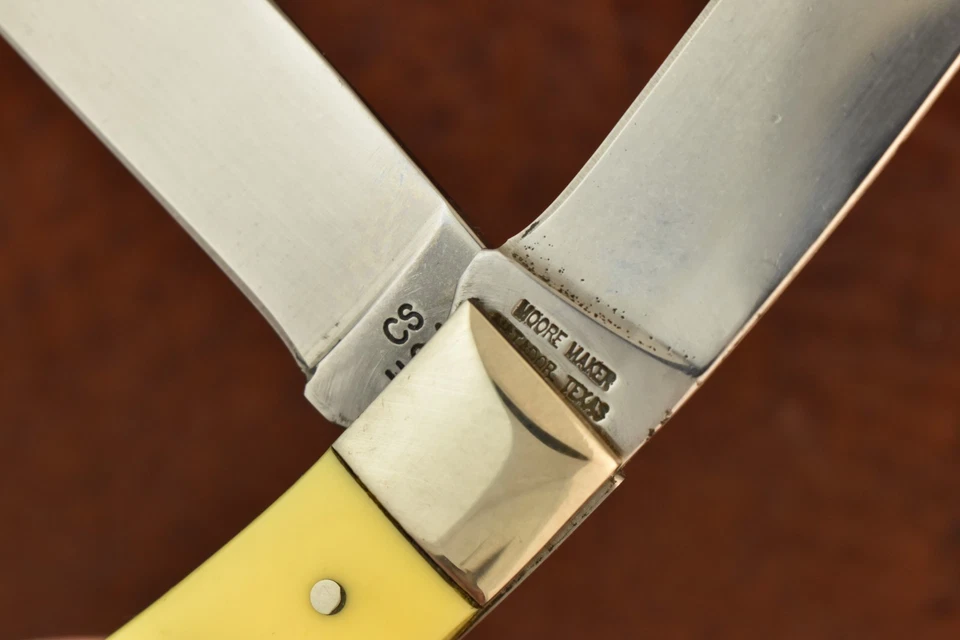 CUCHILLO TRAMPERO JUMBO DELRIN AMARILLO MATADOR TEXAS HECHO EN EE. UU. MOORE MATADOR MATADOR (28361) Foto 2 de 4