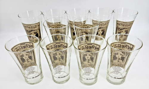 11 Pc Vintage Libbey Coca Cola Coke 16oz Clear Glass Drinking Glasses Archives - Picture 4 of 8