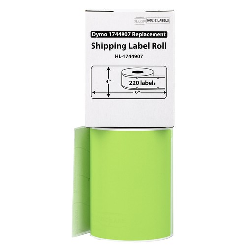 DYMO LW 1744907 GREEN 4XL 4x6 4"x6" - SIX (6) Rolls All-Purpose Labels FREE SHIP - Picture 2 of 9