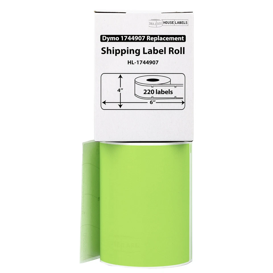 DYMO LW 1744907 GREEN 4XL 4x6 4"x6" - SIX (6) Rolls All-Purpose Labels FREE SHIP - Image 2 of 4