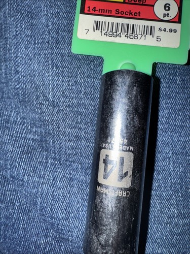 Sears Craftsman USA Easy Read 14mm 3/8" Drive 6 Pt Deep Socket Model 45871 - Picture 2 of 5