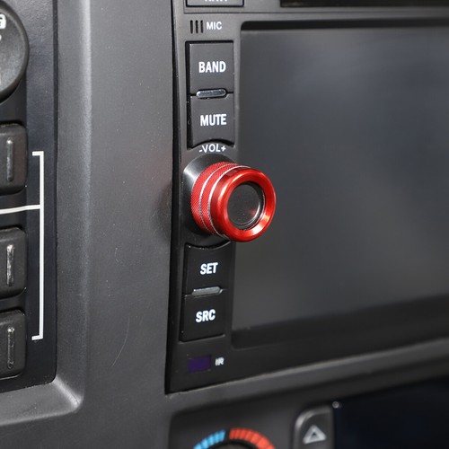 Volume Media Adjustment Button Decorative Ring For Hummer H2 03-07 Aluminum Red - Imagen 4 de 11