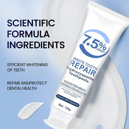 7.5% Hydroxyapatite Toothpaste Remove Yellow Tooth Stains For Sensitive Teeth - Picture 4 of 11