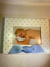 NEW Concepts Kids 6" X4" BABY Boy Blue with Ribbon PICTURE/PHOTO FRAME,Beautiful