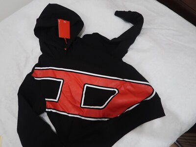 NWT DIESEL KIDS LOGO COTTON HOODIE 10 YRS