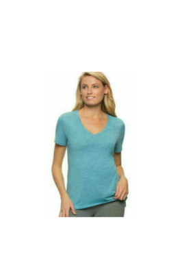 NWoT Felina Women's Cozy Everyday Short Sleeve V-Neck T Shirt Size M $35 2B179