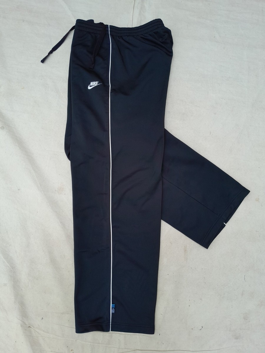 Vintage Nike Track Pants Mens XL Black Wide Leg Piping