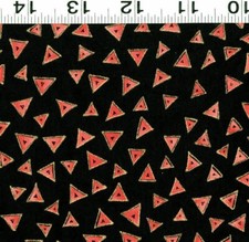 Laurel Burch Basics Coral Triangle on Black with Metallic Fabric By the Yard