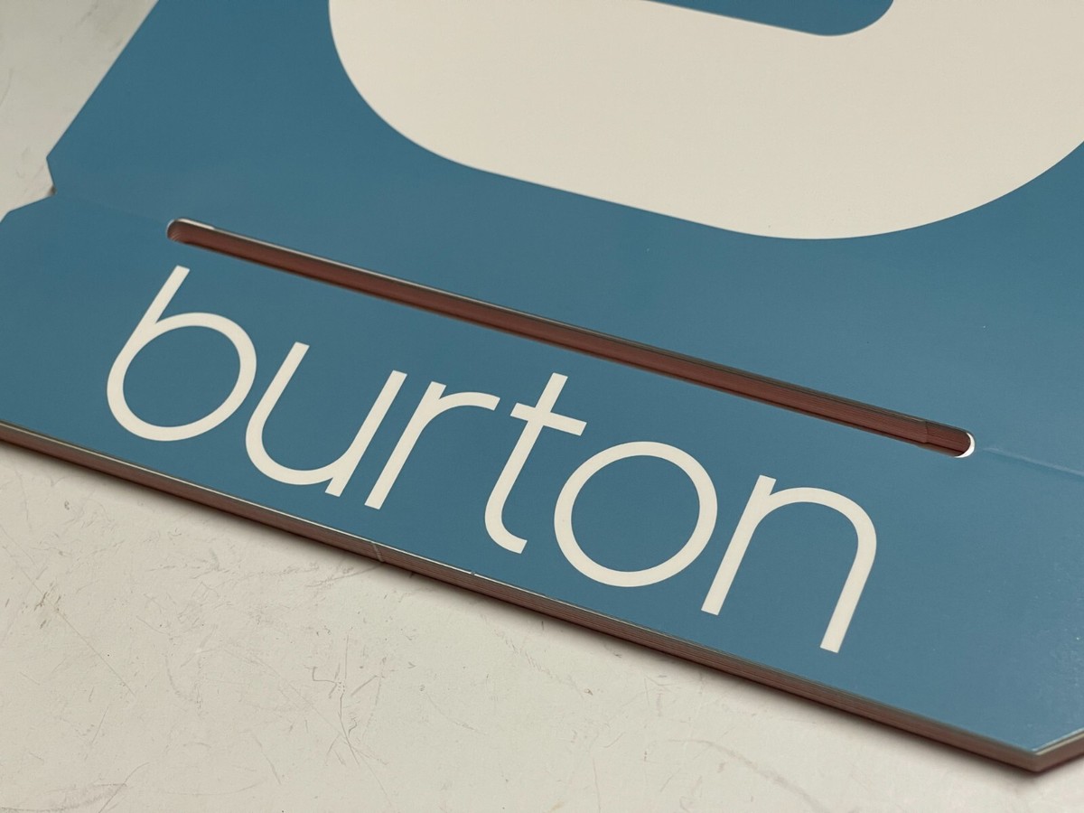 Burton Snowboards Dealer Store Display Paper Sign Acrylic