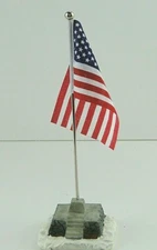 Lemax Christmas Village Accessory American Flagpole with Flag-Resin Stone Base