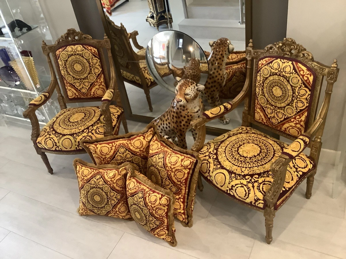 A Large Pair Of Louis Xvi Style Gilt Wood Arm Chairs Auction