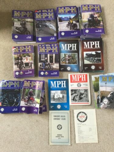 M.P.H magazines Journal Vincent HRD Owners club , 99 copies. VGC.2005 to 2024