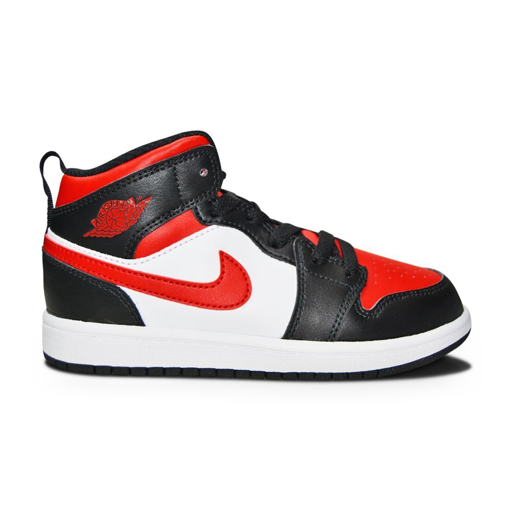 Детские кроссовки Nike Air Jordan 1 Mid (PS) - 640734 079 - Черный, Огненно-красный, белый