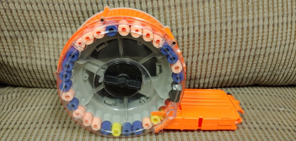 35連ドラムマガジン（35-Dart Drum Magazine） Nerf N-Strike 35 Round Dart Drum Magazine Ammo Excellent Working