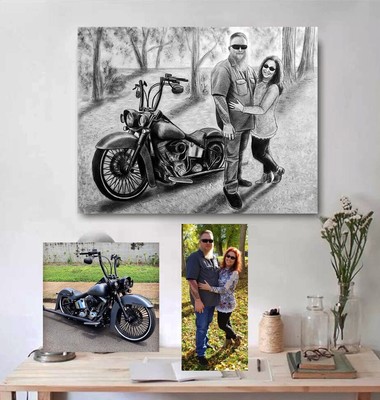 Custom family painting Hand-painted PORTRAIT FROM PHOTO 11x14'' Anniversary Gift