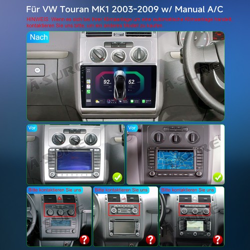 Android 14 Autoradio 2+32G Navi carplay für VW Touran 1T1 1T2 1T3 2003-2010 - Bild 4 von 16