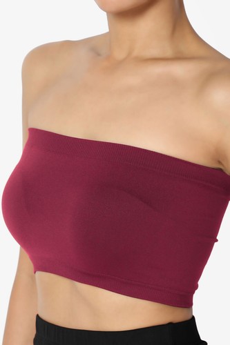 TheMogan Seamless Bandeau Bra Top Strapless Nylon/Spandex Stretch Bralette - Picture 22 of 119
