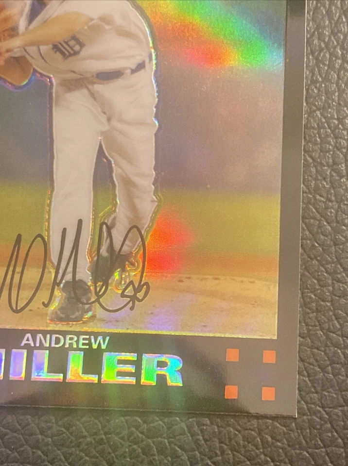 2007 Topps Chrome ANDREW MILLER RC Rookie REFRACTOR  Tigers - Image 3 of 4