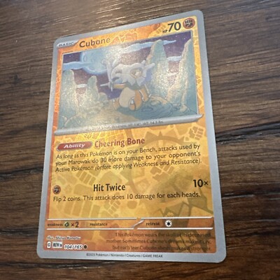 Cubone 104/165 Reverse Holo Scarlet and Violet 151 Pokemon TCG | eBay