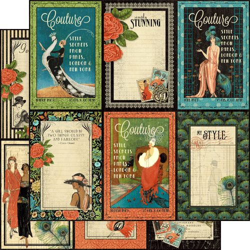 Graphic 45 - Couture - 8x8 Paper Pad 24 Sheets Mixed Media Scrapbook Deluxe - Imagen 12 de 12