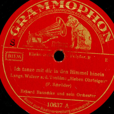 ERHARD BAUSCHKE Liebst du mich / Ich tanze mit dir in... Schellackplatte S805