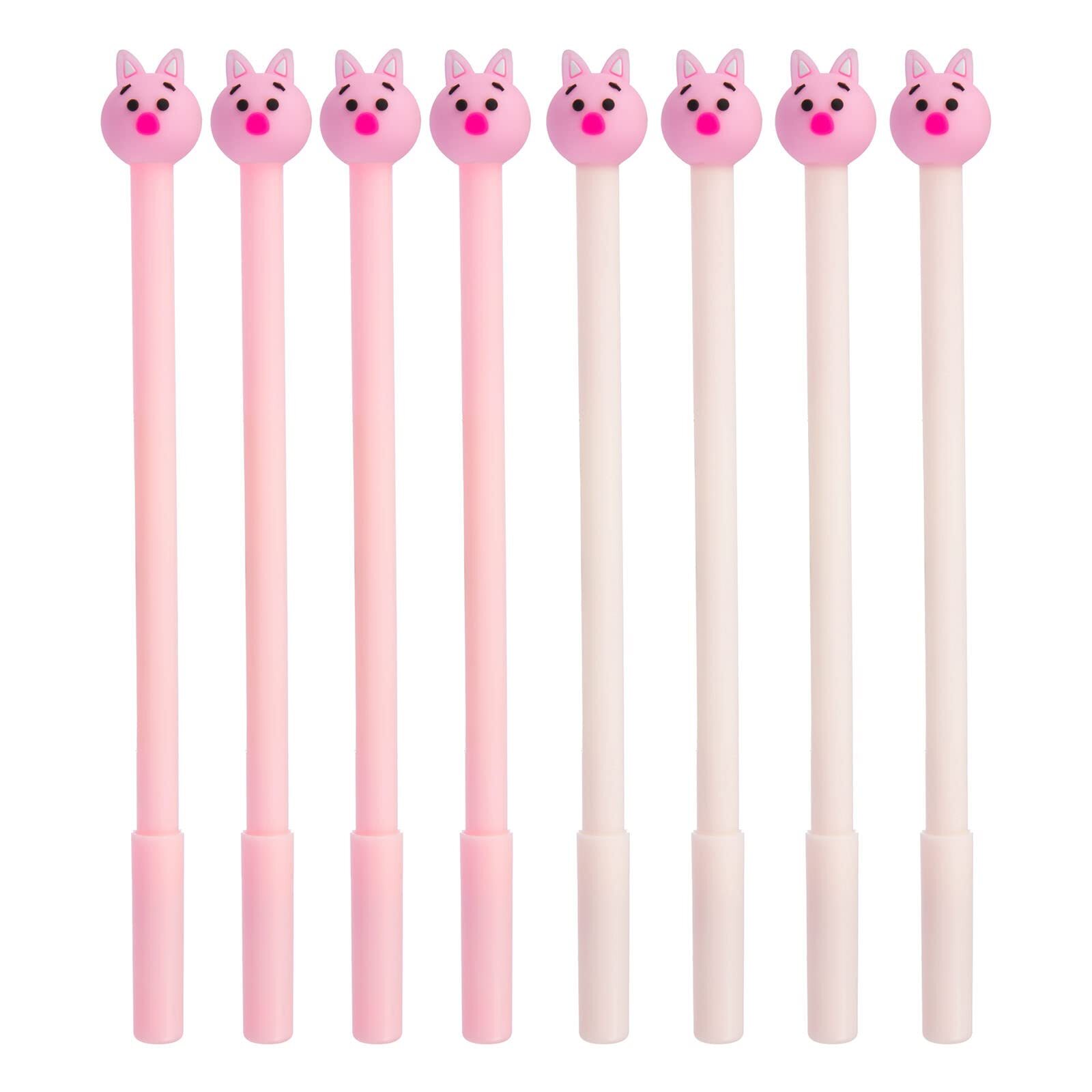 8 Pack Cute Pig Writing Gel Ink Pen for Office School Student0.38 mm Tip