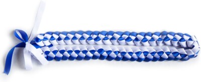 Graduation Ribbon Lei with PIN 2026 - Royal Blue & White 18'' inches