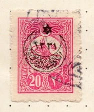 Turkey 1900s Early Issue Fine Used 20p. Star & Cresent Optd NW-287376