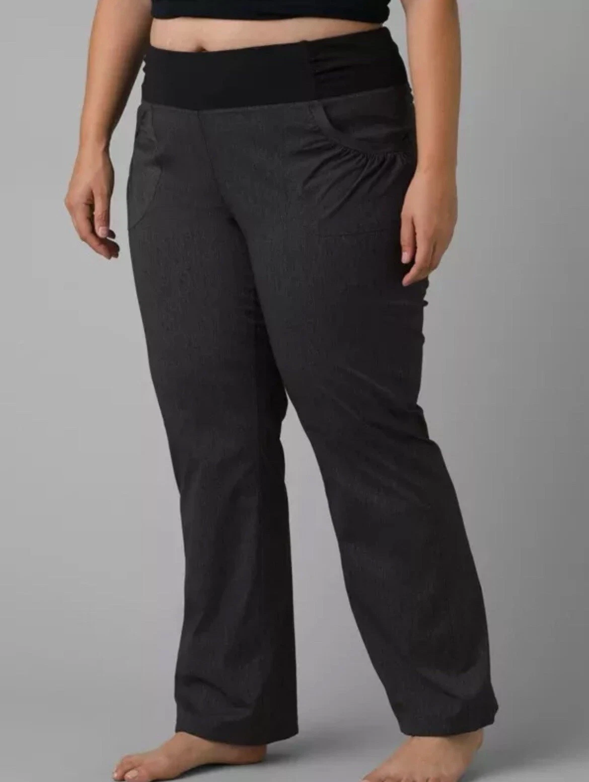 prana summit charcoal heather pull-on activewear stretch pants
