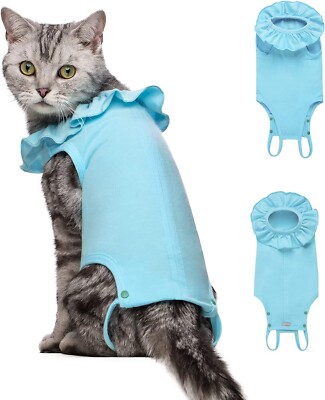 Yeapeeto Cat Recovery Suit After Surgery Bodysuit for Cats Small