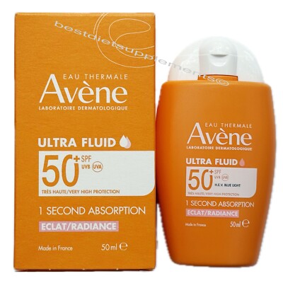 Avene Ultra Fluid Radiance 50ml SPF 50+ 1 Second Absorption NIB Exp:04/2028